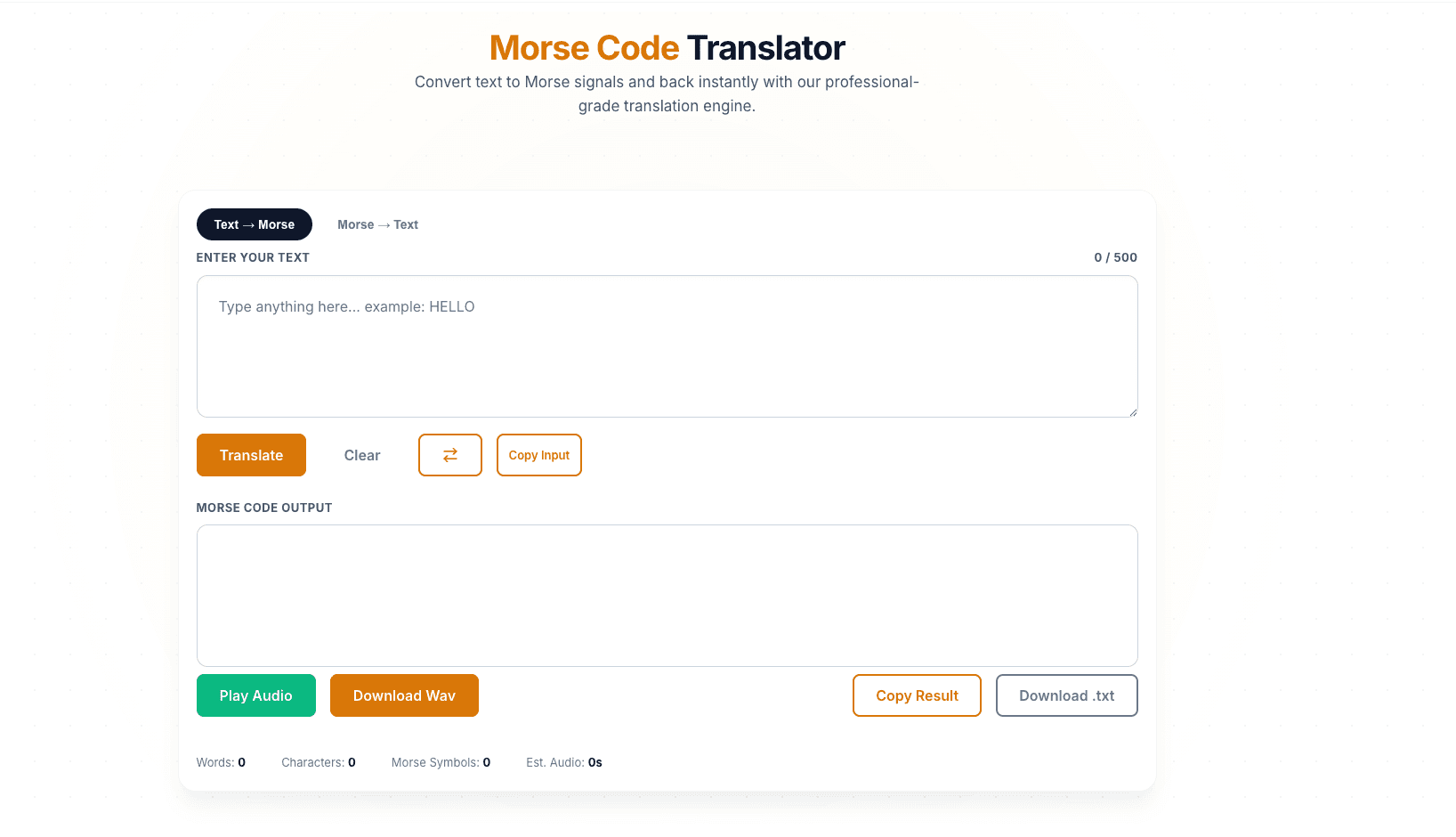 Morse Code Translator project preview